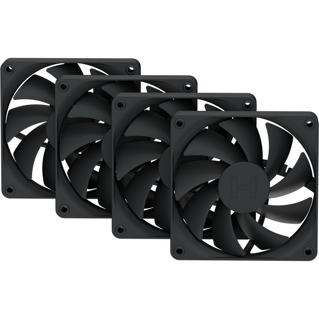 HYTE FA12 120 mm PWM PC Case Fans 4 Pack Pitch Black